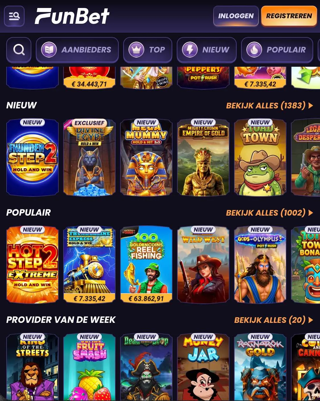 Slots bij Funbet Casino